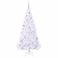 vidaXL Umelý vianočný stromček s 300 LED-i Biela 180 cm PVC a oceľ