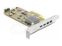 Delock - Sériový adaptér - PCIe 4.0 x4 nízky profil - USB-C x 2 + mini DisplayPort x 2