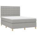 vidaXL Boxspring posteľ s matracom bledosivá 140x200 cm látka