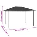 vidaXL Altánok 384x281x270 cm antracitový 180 g/m²