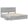 vidaXL Rám postele Sivý Sonoma 200 x 200 cm Inžinierske drevo