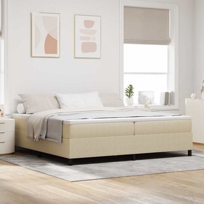 vidaXL Posteľ s pružinovým rámom Svetlo šedá a biela 200 x 200 cm