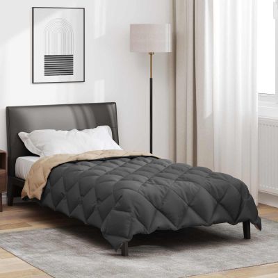 vidaXL Zimný prehoz Antracitová a taupe 140 x 200 cm Mikrovlákno