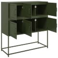 vidaXL Komoda olivovozelená 100,5x39x107 cm oceľ