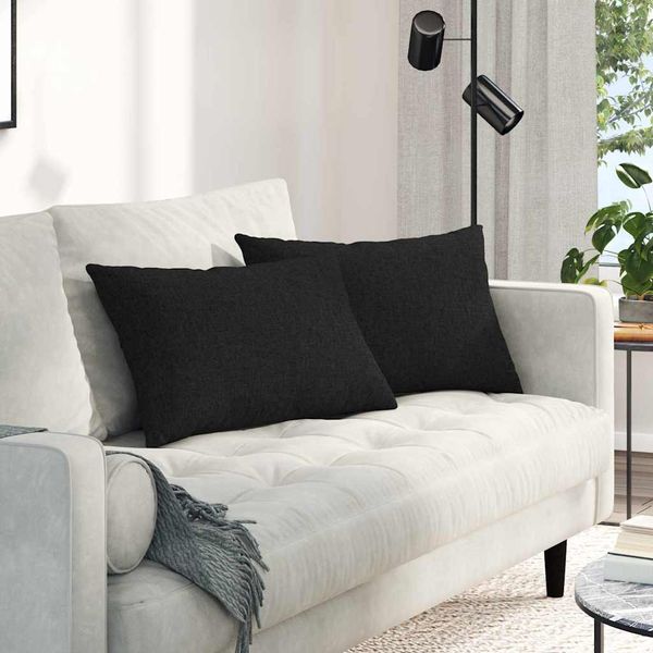 vidaXL Vankúše na pohovku 2 pcs Čierna 60 x 40 cm látka