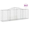 vidaXL Oblúkové gabiónové koše 17 ks 300x50x100/120cm pozinkov. železo