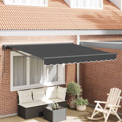vidaXL Rám markízy Antracit 300 x 250 cm Polyester s PU povrchom