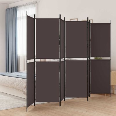 vidaXL 6-panelový paraván hnedá 300x200 cm látkový