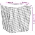 vidaXL Kvetináč s vyberateľnou vložkou antracitový 21 / 32 l PP Rattan