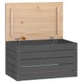 vidaXL Úložný box sivý 59,5x36,5x33 cm masívna borovica