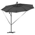 vidaXL Slnečník 294 x 294 x 248 cm Polyester a hliník Antracit