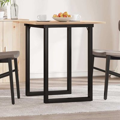 vidaXL Jedálenský stolík v tvare O 70x70x75 cm borovica a oceľ