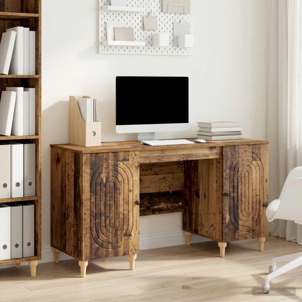 vidaXL Stôl Staré drevo 142,5 x 50 x 75 cm Kompozitné drevo