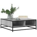 vidaXL Konferenčný stolík sivá sonoma 80x80x30 cm kompozitné drevo kov