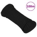 vidaXL Pracovné lano čierne 5 mm 100 m polyester