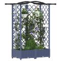 vidaXL Vyvýšený záhon s mriežkou a strechou Sivá 124 x 40 x 123 cm PP