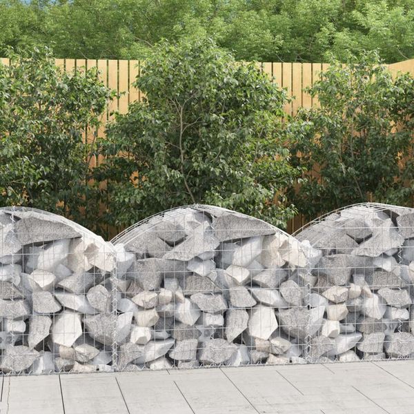 vidaXL Oblúkový gabionový kôš 100x50x60/80 cm pozinkované železo