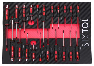 Modul s nářadím do dílenského vozíku MECHANIC TOOL TRAY 8, 21ks SIXTOL