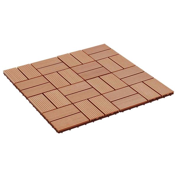vidaXL Dlažba na terasu 22 pcs Tík 30 x 30 cm drevoplast