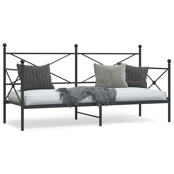 vidaXL Denná posteľ bez matraca Čierna 80x200 cm Oceľ