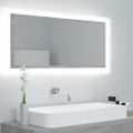 vidaXL Kúpeľňové zrkadlo s LED, betónovo sivé 100x8,5x37 cm, akryl