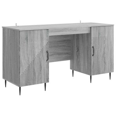 vidaXL Stôl s poličkou Sivá sonoma 142,5 x 50 x 75 cm Kompozitné drevo
