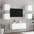 vidaXL TV nástenné skrinky s LED svetlami 2 ks biele 30,5x35x30 cm