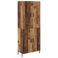 vidaXL Highboard Staré drevo 69,5 x 34 x 180 cm Kompozitné drevo
