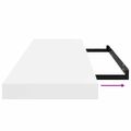 vidaXL Plávajúce nástenné police 2 ks, lesklé biele 80x23,5x3,8cm, MDF
