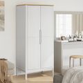 vidaXL Šatník FLORO biely 77x53x171 cm borovicový masív