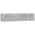 vidaXL Nástenné skrinky 2ks betónovosivé 80x35x36,5cm spracované drevo