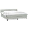 vidaXL Box Spring Posteľ s matracom Svetlosivá 180x220 cm Zamat