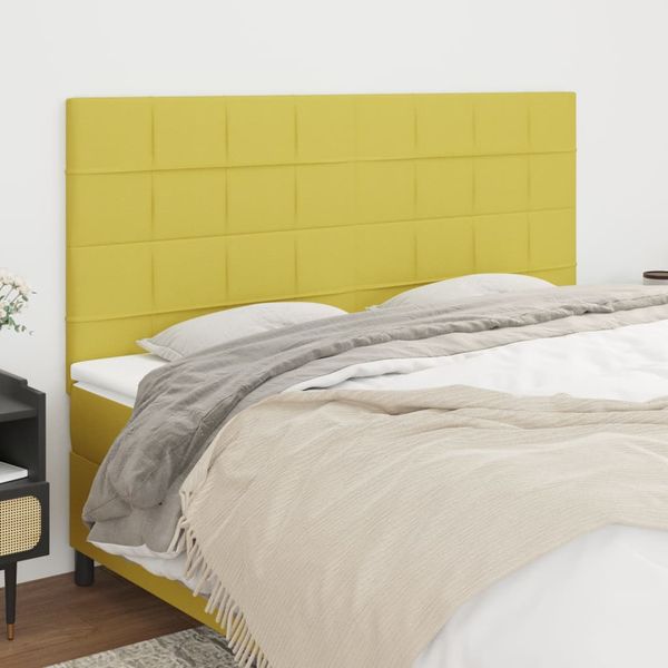 vidaXL Čelo postele zelené 200x5x118/128 cm látkové