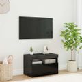 vidaXL TV skrinka s LED svetlami lesklá čierna 60x35x40 cm