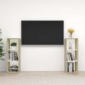 vidaXL TV skrinky 2 ks, biela+sonoma 107x35x37 cm, kompozitné drevo