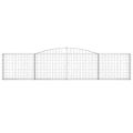 vidaXL Oblúkové gabionové koše 9 ks 400x30x80/100cm pozinkované železo