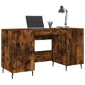 vidaXL Stôl dymový dub 140x50x75 cm kompozitné drevo