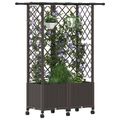 vidaXL Vyvýšený záhon s mriežkou a strechou Hnedá 124 x 40 x 142 cm PP
