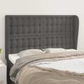 vidaXL Čelo postele so záhybmi sivé 147x23x118/128 cm umelá koža