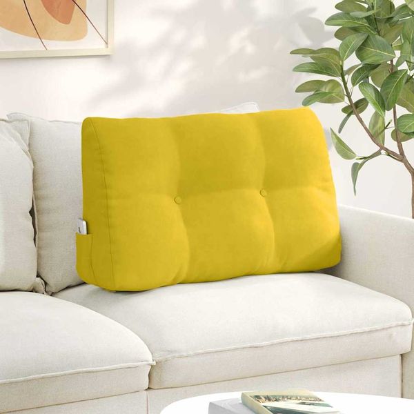 vidaXL Poduška na chrbát Žltá 80 x 24 x 50 cm Zamat