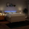 vidaXL Posteľný rám boxspring s matracom krémový 180x200 cm látka