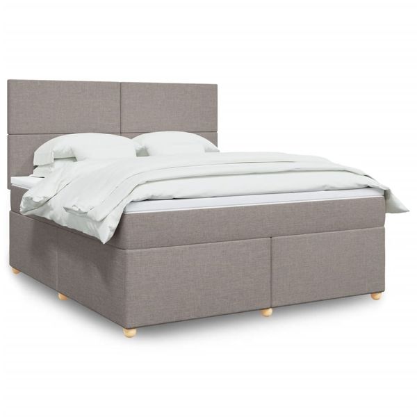 vidaXL Posteľný rám boxspring s matracom sivohned 180x200 cm látka