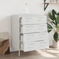 vidaXL Komoda biela 68x39x89 cm oceľ