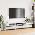 vidaXL TV skrinka biela 202x39x43,5 cm oceľ valcovaná za studena