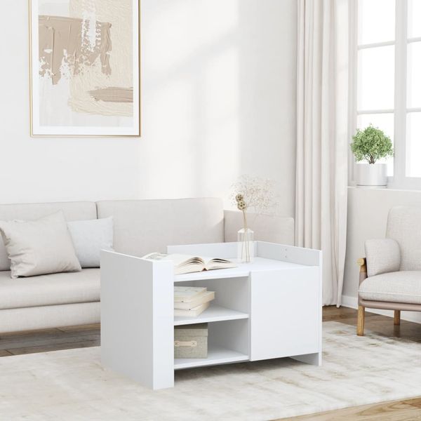 vidaXL Konferenčný stolík biely 80x50x50 cm kompozitné drevo