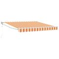 vidaXL Sklopná markíza Žltá a oranžová 300 x 250 cm Polyester a kov