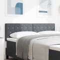 vidaXL LED hlavová doska s LED pásikmi Tmavo šedá 160 cm Zamat