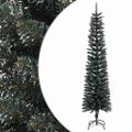 vidaXL Umelý úzky vianočný stromček so stojanom, zelený 240 cm, PVC