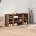 vidaXL Skriňa na topánky 103 x 30 x 51 cm Kompozitné drevo Staré drevo