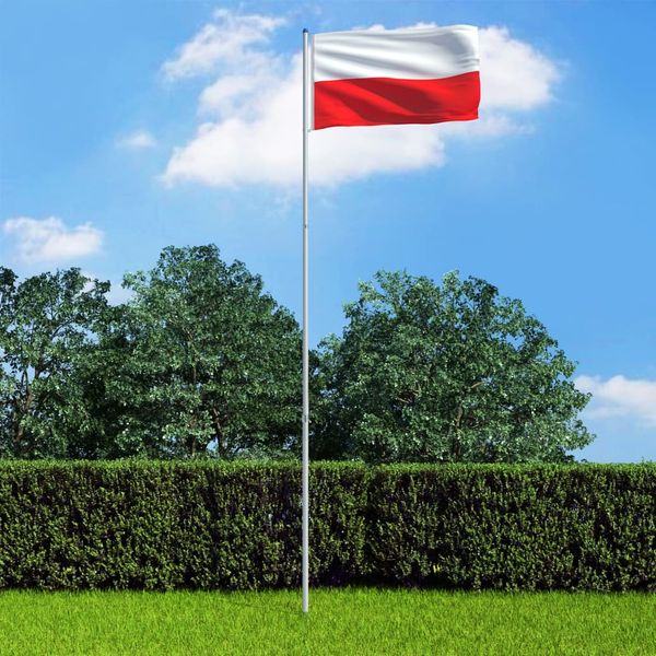 vidaXL Poľská vlajka a stĺp 6 m hliníkový